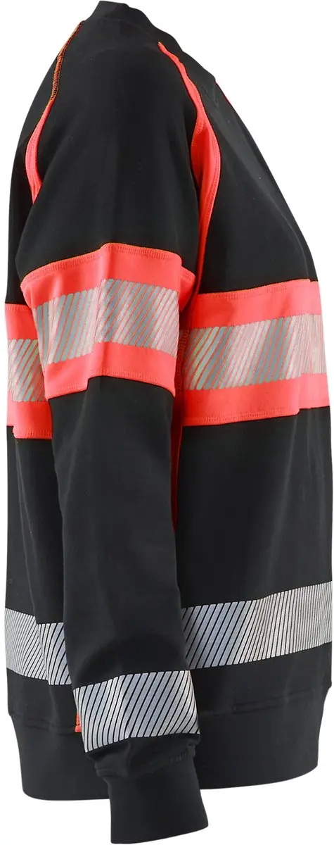 Blåkläder Hi-Vis Damessweatshirt - 4XL - Zwart/Rood