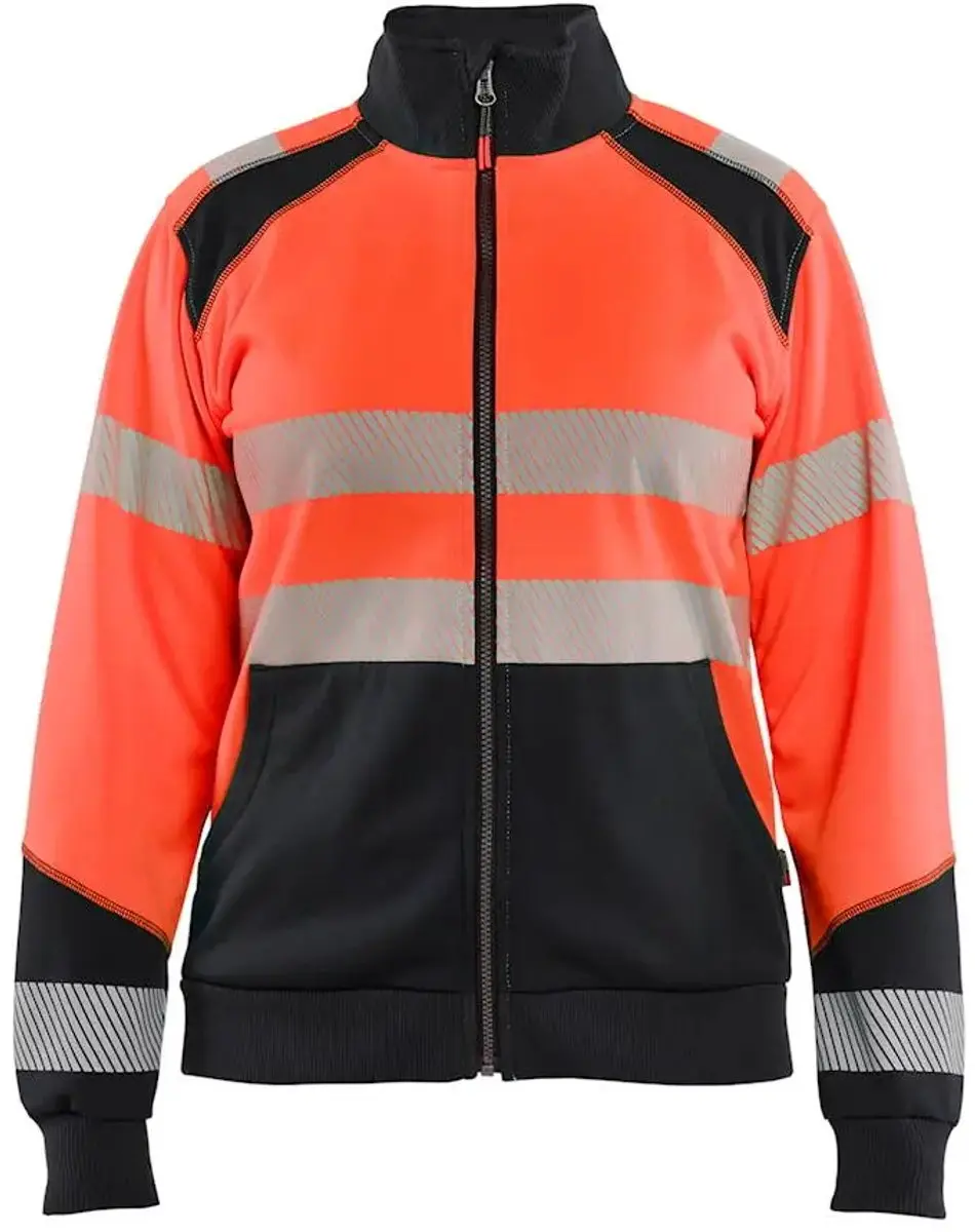 Vrouwen sweatshirt met hoge zichtbaarheid en ritssluiting Blaklader