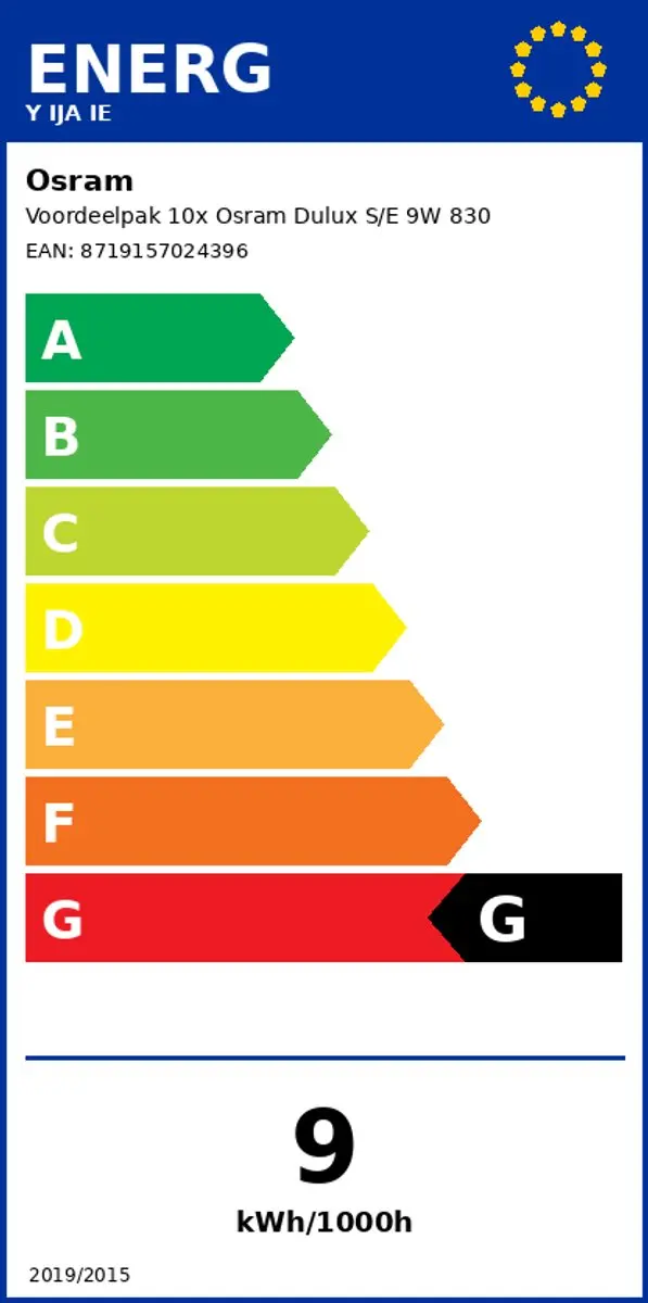Osram Dulux S/E 9W 830 - 10 Stuks