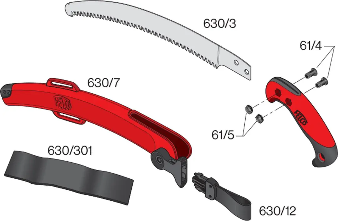 Felco 630 Snoeizaag 33cm - Gebogen zaagblad - Rood