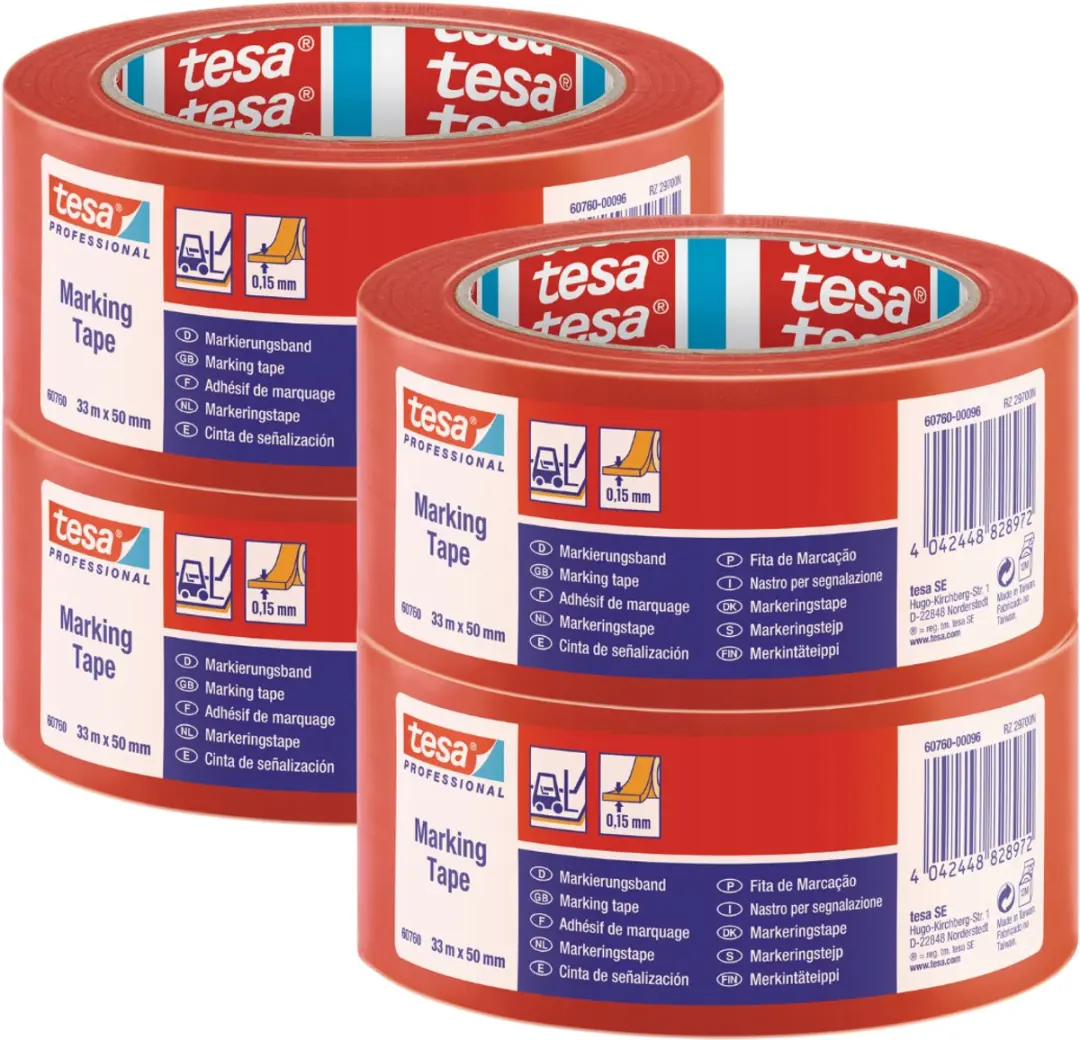 Tesa tesaflex Waarschuwingsband PVC Rood 33m x 50mm