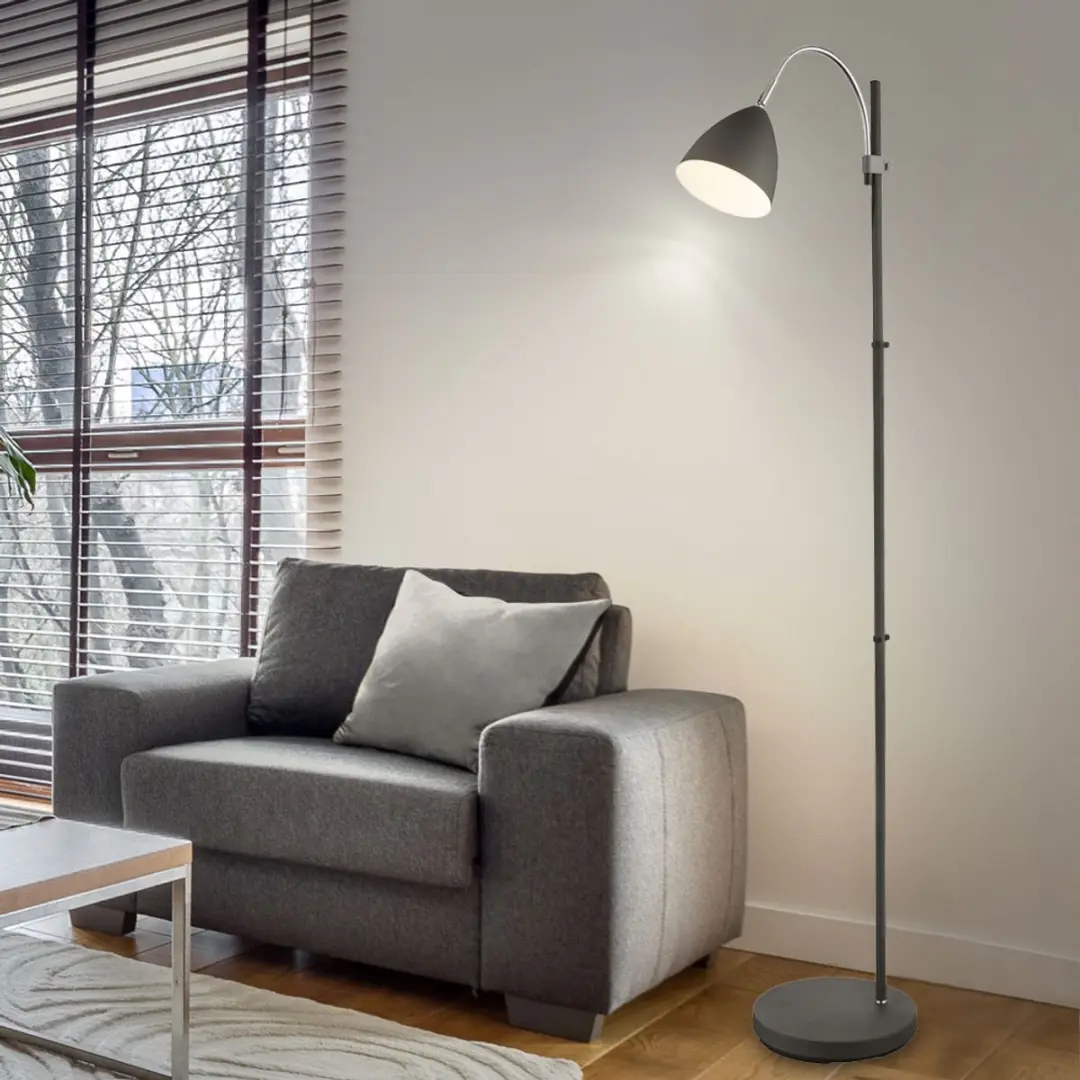 Globo Archibald Vloerlamp - Antraciet - E14 - afbeelding 5 van 6