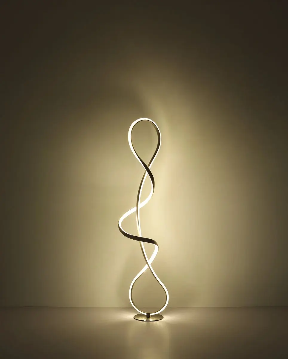 Globo Swirl LED Tafellamp Staal - Wit licht - afbeelding 3 van 6