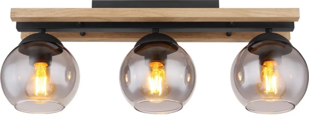 Globo Conni Plafondlamp 3x E27 - 15cm - Zwart - afbeelding 6 van 6