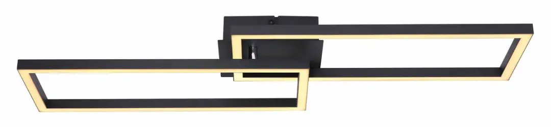 Globo LED Plafondlamp 71x23cm - Zwart - 3000K - afbeelding 4 van 6