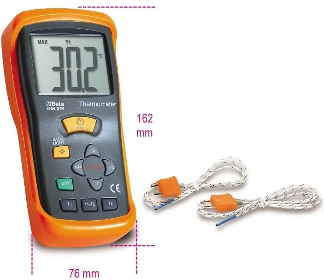 Beta 1760/2TM Thermometer Type K - 2 Sensoren - Oranje