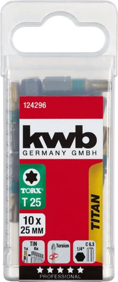KWB TX-bit T25 Titanium 10 Stuks