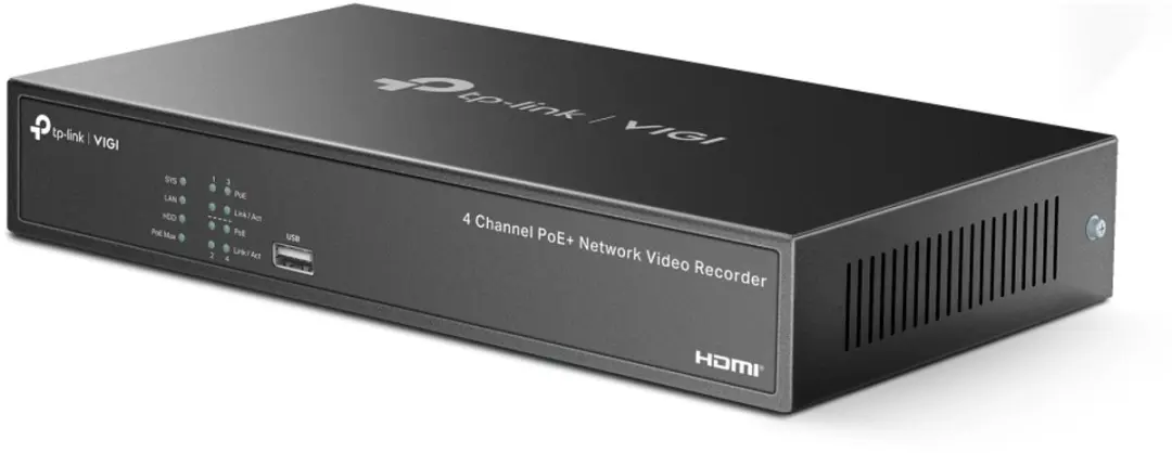 TP-Link VIGI NVR1004H-4P NVR - 4 Kanalen 2TB - Zwart