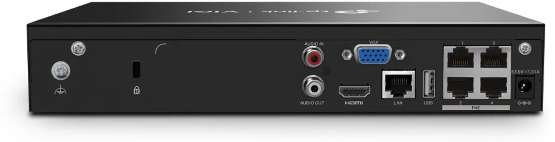 TP-Link VIGI NVR1004H-4P NVR - 4 Kanalen 2TB - Zwart