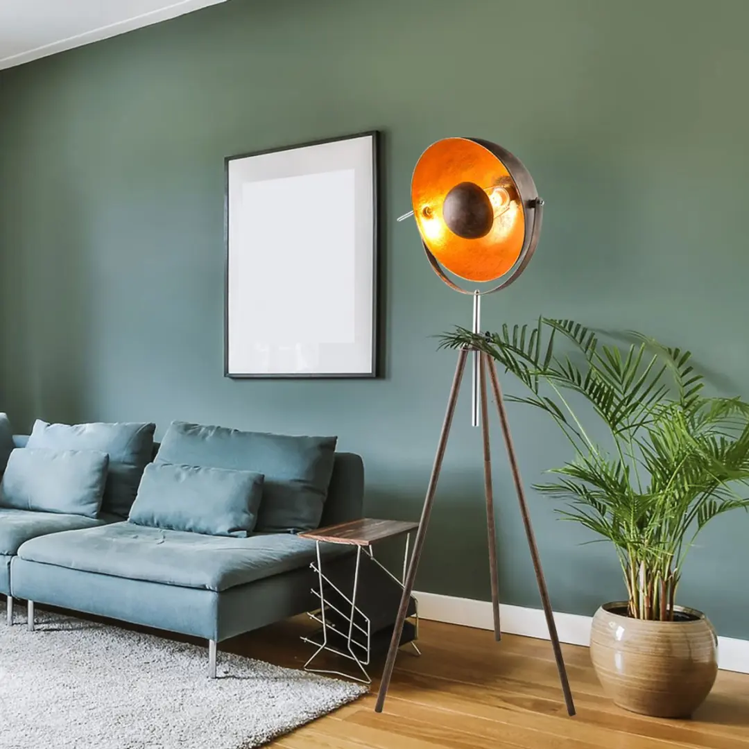 Globo Xirena I Vloerlamp - Bruin - Ø69cm - afbeelding 6 van 6