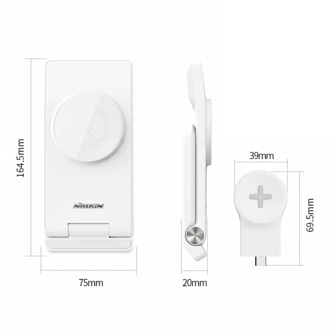 Nillkin 3-in-1 Draadloze Oplader MagSafe - 15W - Wit