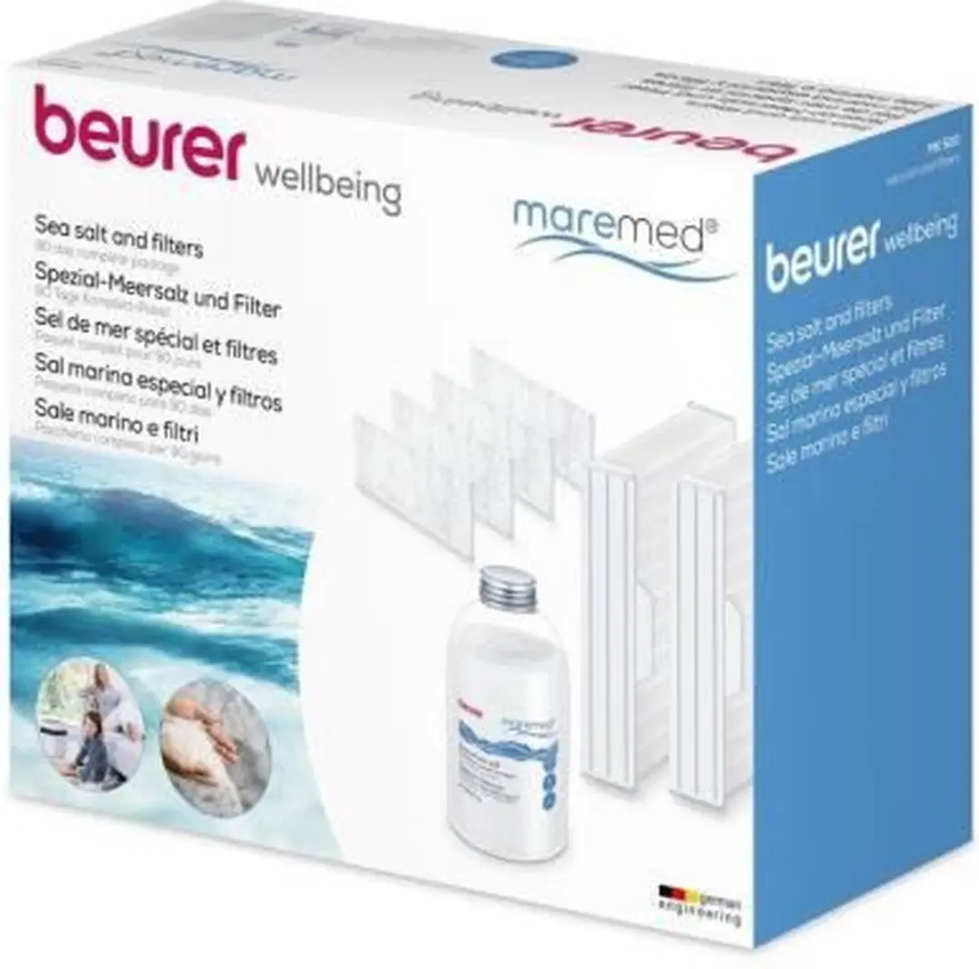 Beurer MK 500 maremed Vervangingsset - 1250g Zeezout + 4 Voorfilters + 2 Verdampingsblokken