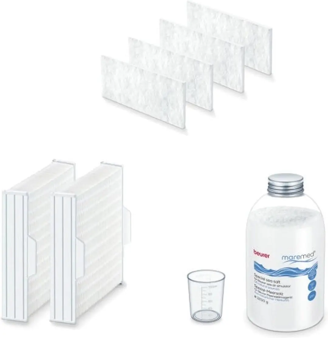 Beurer MK 500 maremed Vervangingsset - 1250g Zeezout + 4 Voorfilters + 2 Verdampingsblokken