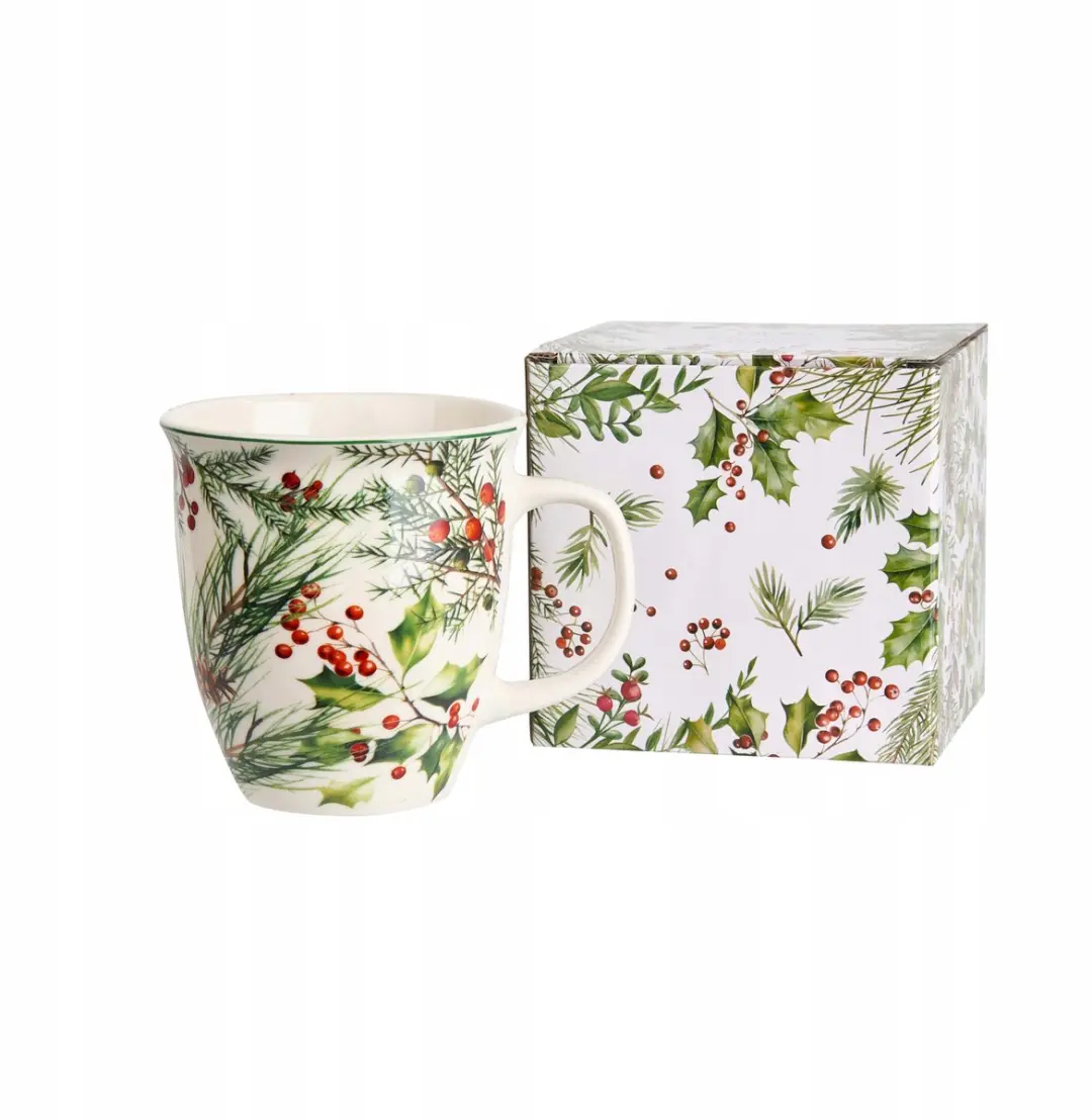 Duo Mok 650ml Kerstblaadjes