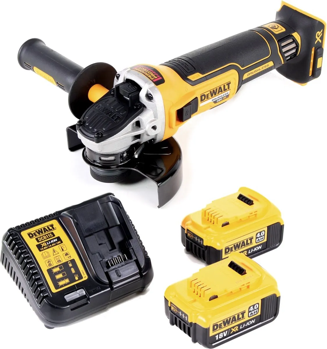 DeWalt DCG405M2 Haakse Slijper 18V 125mm - 2x 4.0Ah Accu + Lader - afbeelding 3 van 5