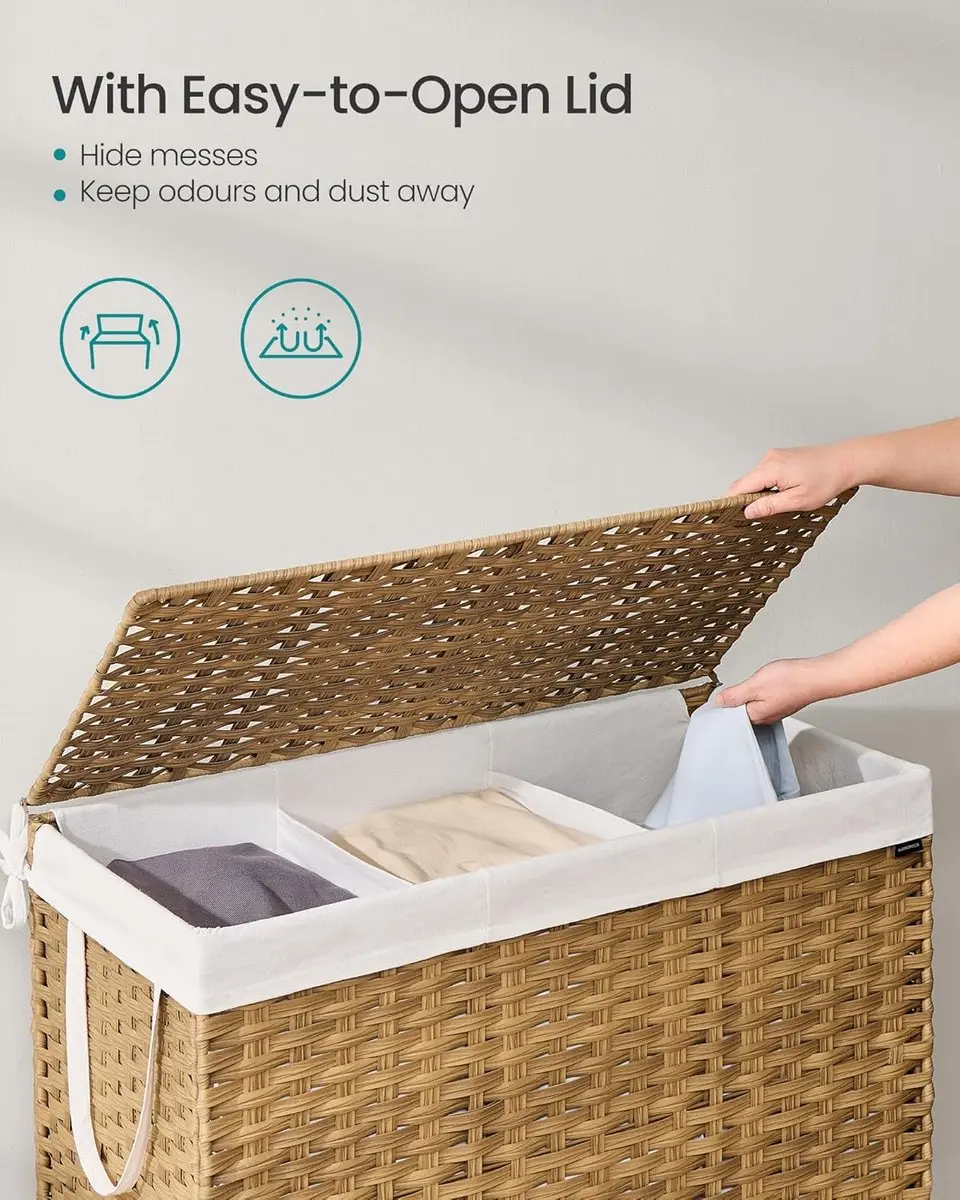 Songmics Wasmand 200L LCB320Y01 - Opvouwbaar - Naturel