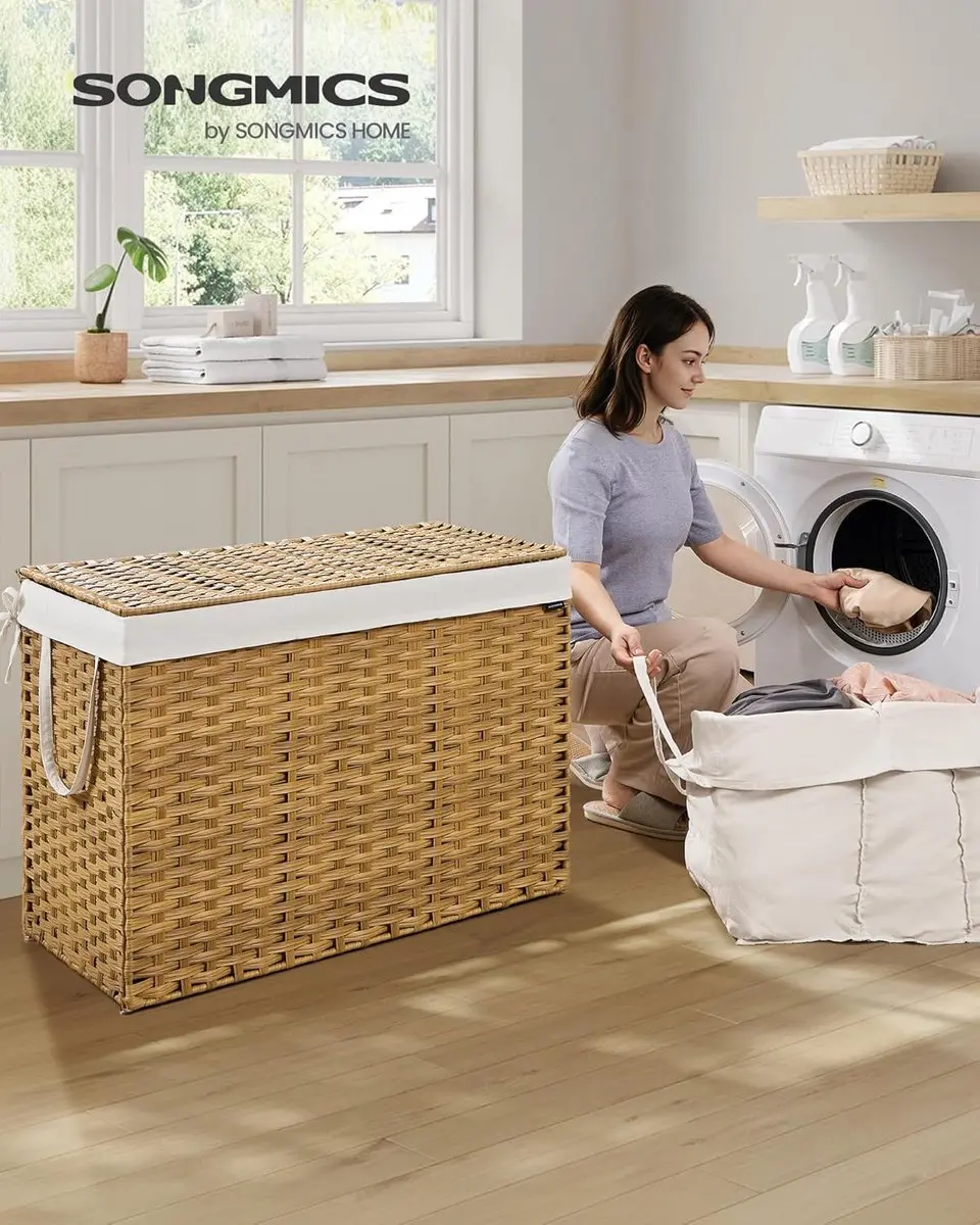 Songmics Wasmand 200L LCB320Y01 - Opvouwbaar - Naturel