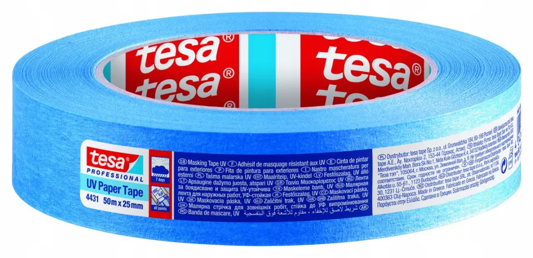 Tesa 4431 Blauwe UV-bestendige schilderstape 25mm x 50m
