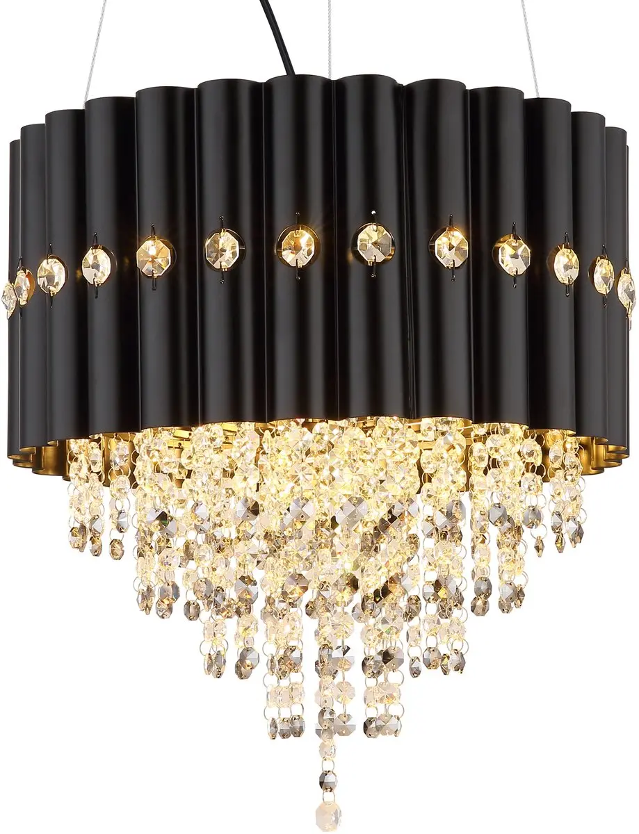 Globo Eleos Hanglamp 3x40W - Zwart met kristal