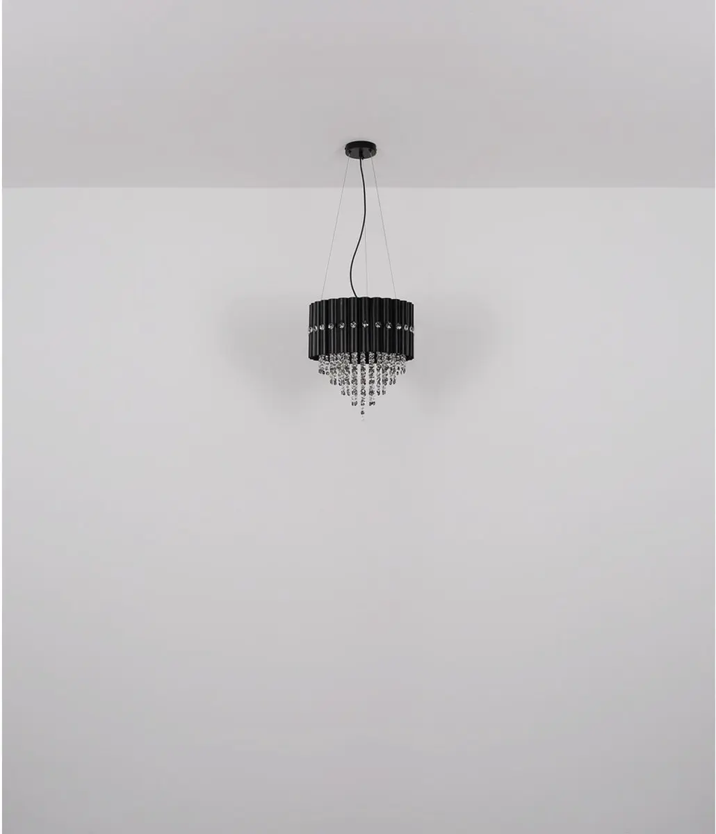Globo Eleos Hanglamp 3x40W - Zwart met kristal - afbeelding 6 van 6