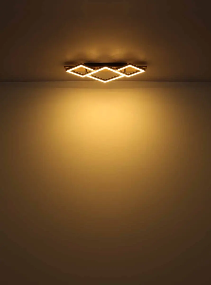 Globo Beatrix Plafondlamp LED 31cm - Naturel Zwart