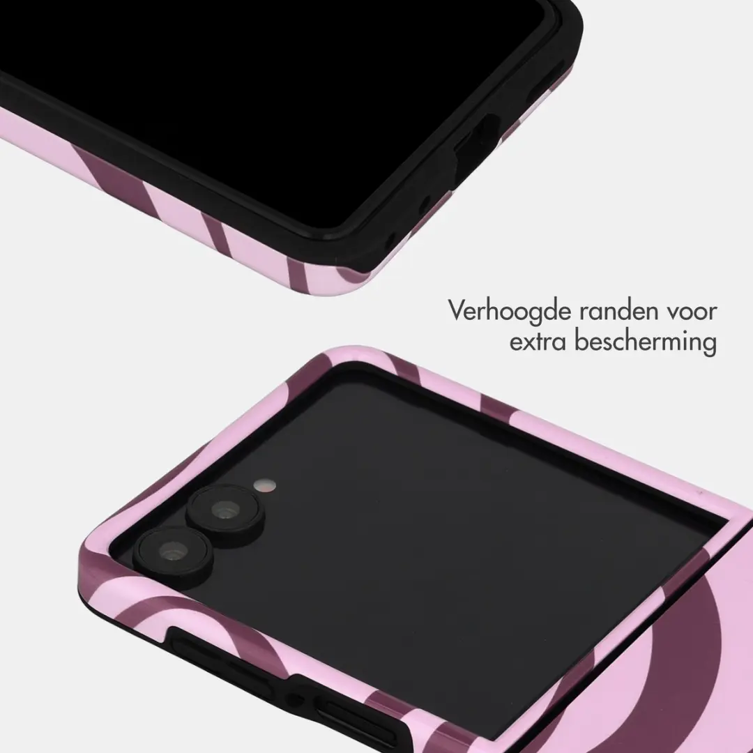 Selencia Hoesje Samsung Galaxy Z Flip8 - Wavy Swirl Pink Plum - afbeelding 5 van 6
