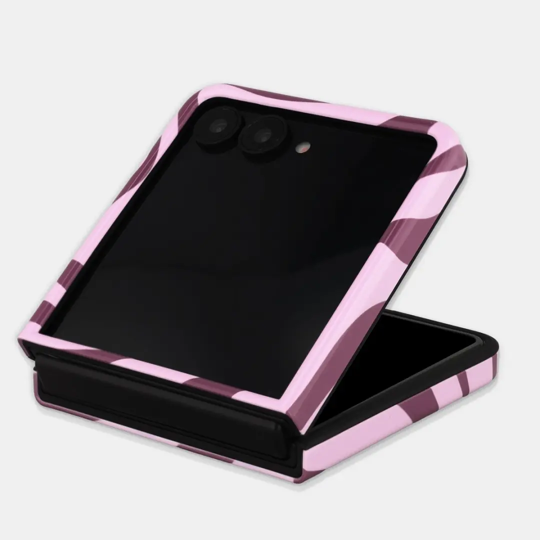 Selencia Hoesje Samsung Galaxy Z Flip8 - Wavy Swirl Pink Plum - afbeelding 4 van 6