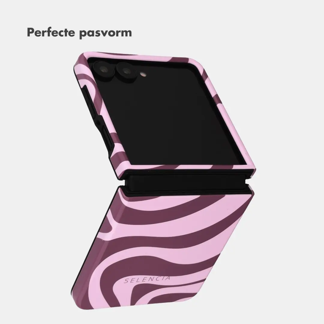Selencia Hoesje Samsung Galaxy Z Flip8 - Wavy Swirl Pink Plum - afbeelding 6 van 6