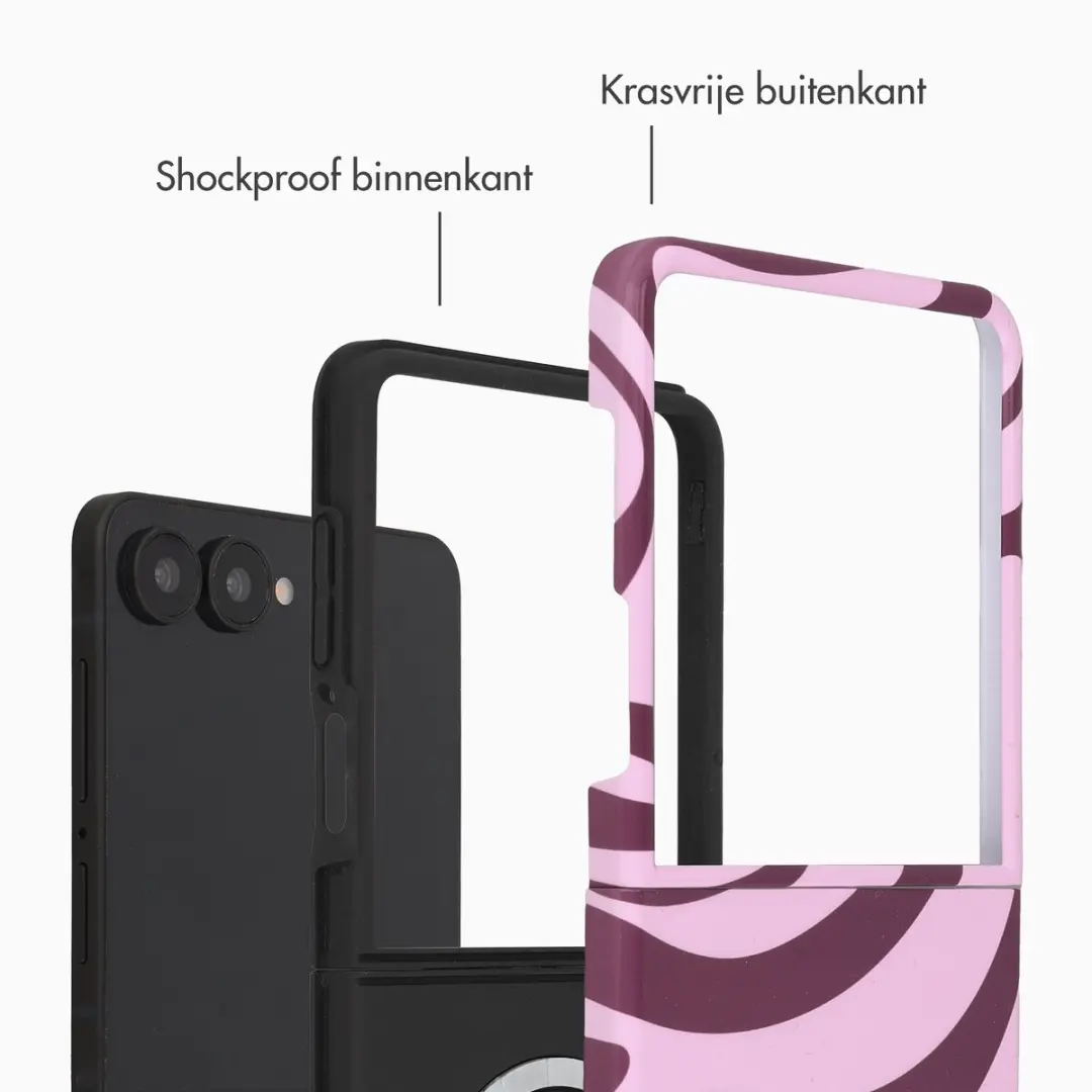 Selencia Hoesje Samsung Galaxy Z Flip8 - Wavy Swirl Pink Plum - afbeelding 2 van 6