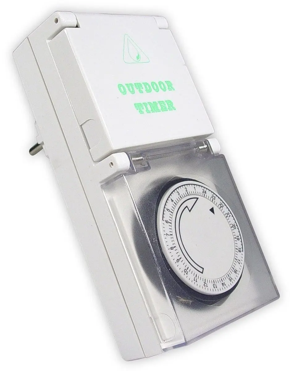 Calex Tijdschakelaar Wandcontactdoos Analoge Schakelklok IP44 - 250W - Wit