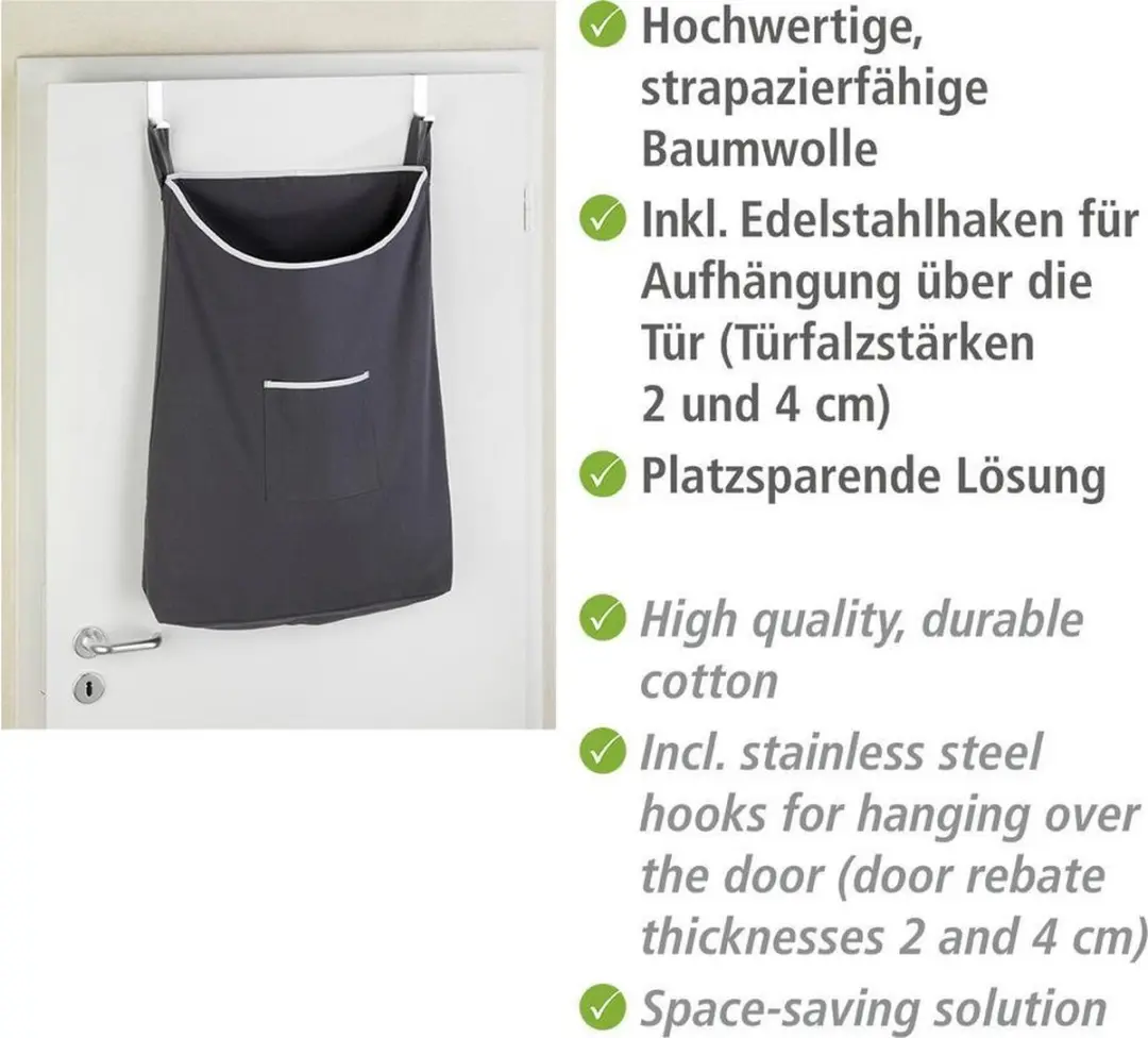 Wenko Canguro Overdeur-wasmand 65L - Grijs