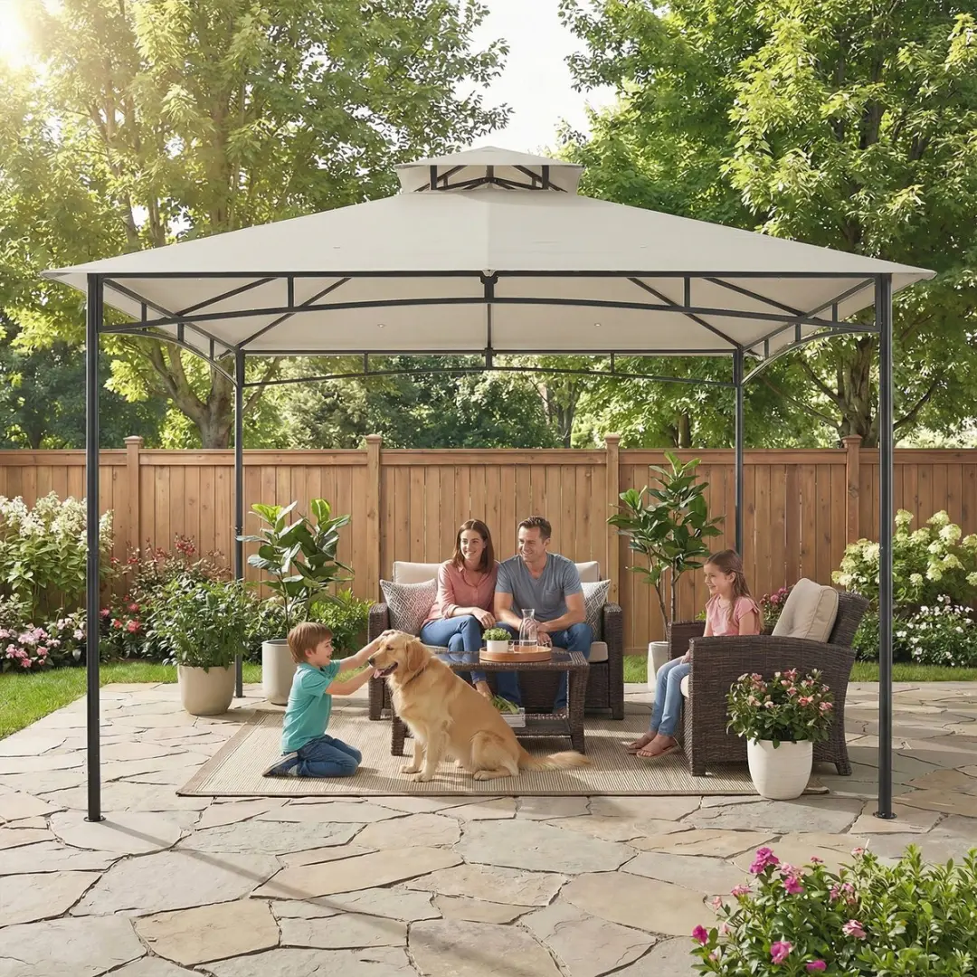 Outsunny Gazebo 300x300x285cm - Crèmewit
