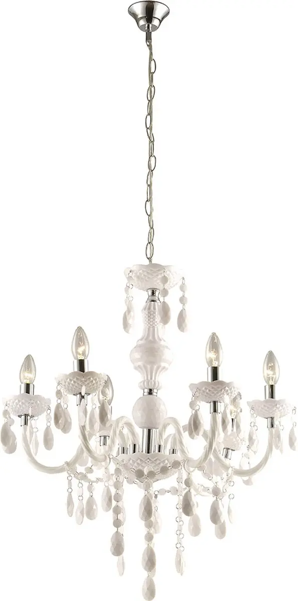 Globo Cuimbra LED Kroonluchter - 67cm - Chroom - Wit licht