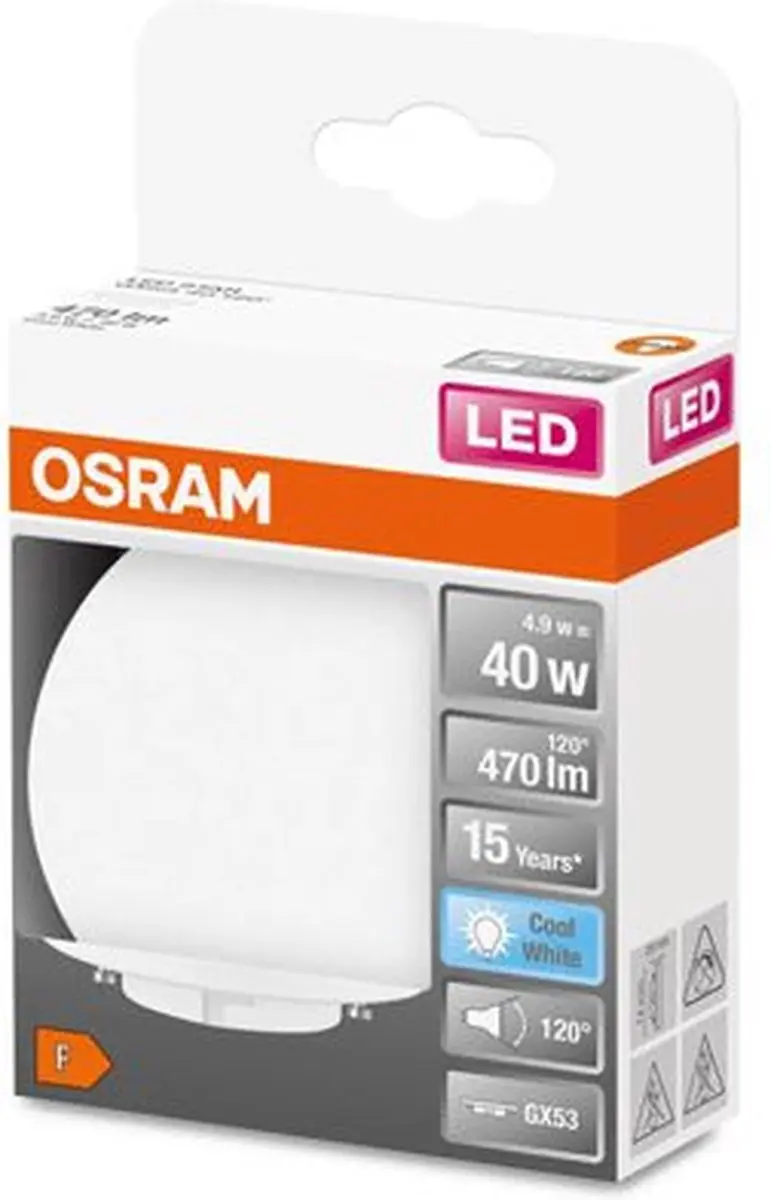Osram Platte LED GX53 4.9W 4000K - 470lm - Mat - 48 Stuks