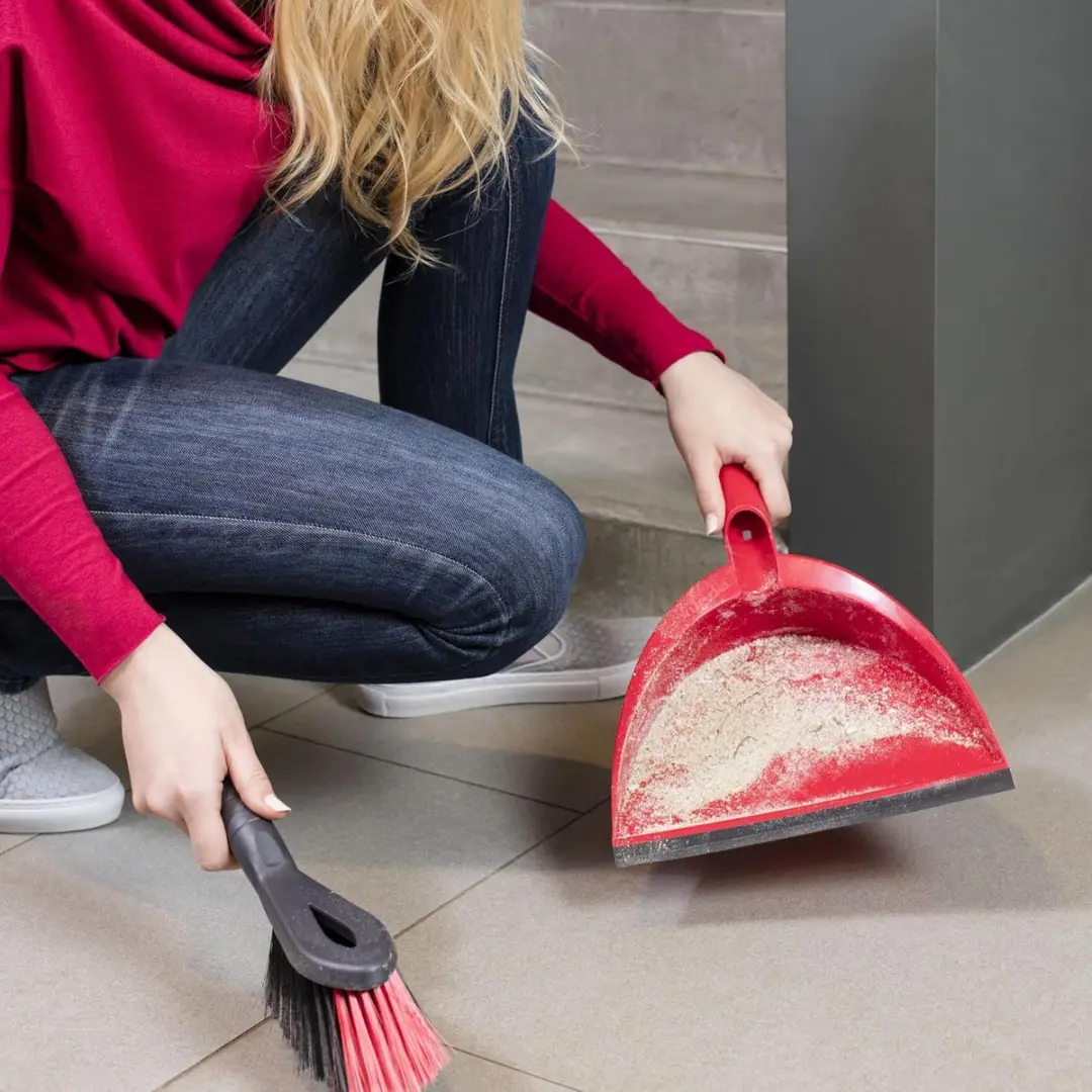 Vileda Stoffer en Blik Set - Rood