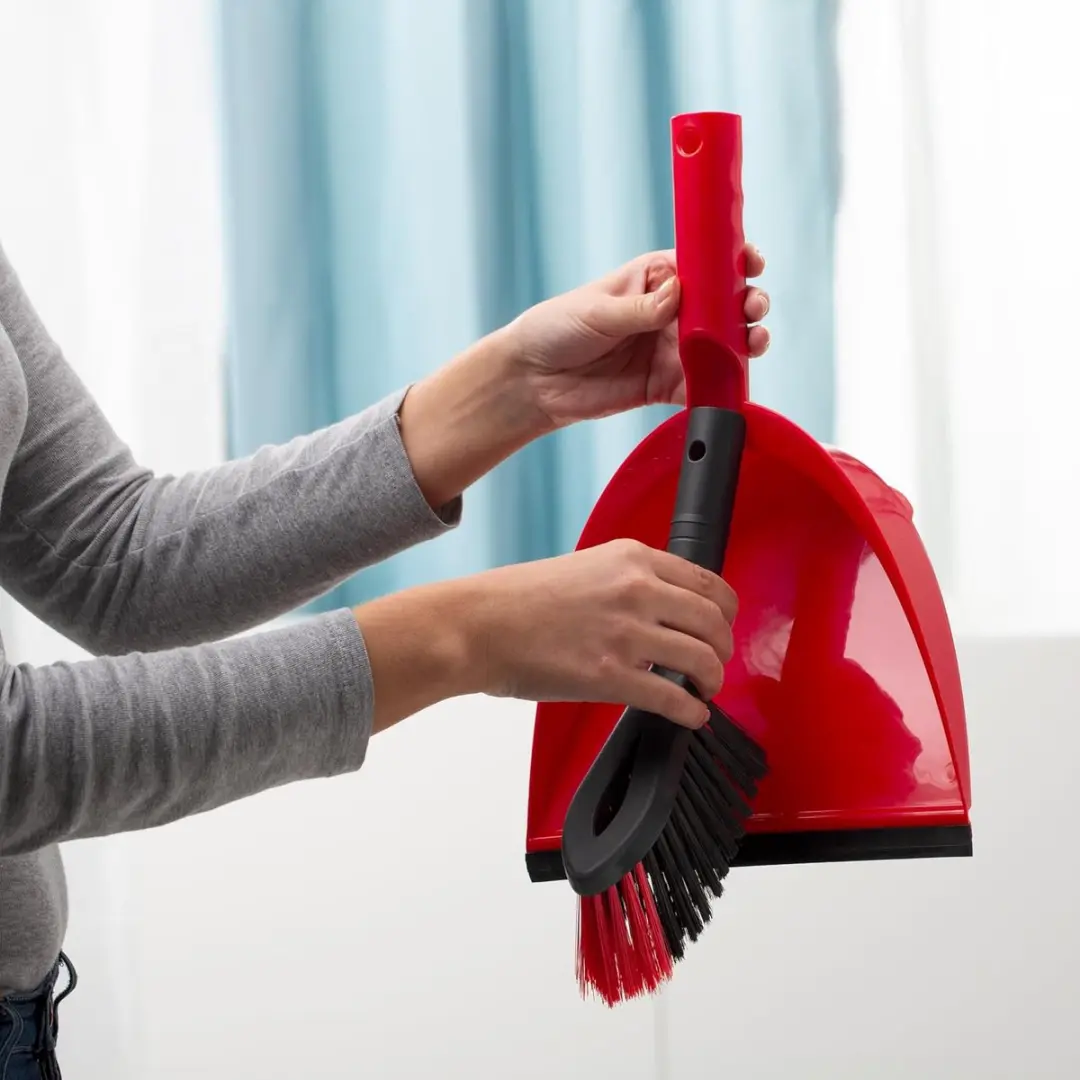 Vileda Stoffer en Blik Set - Rood