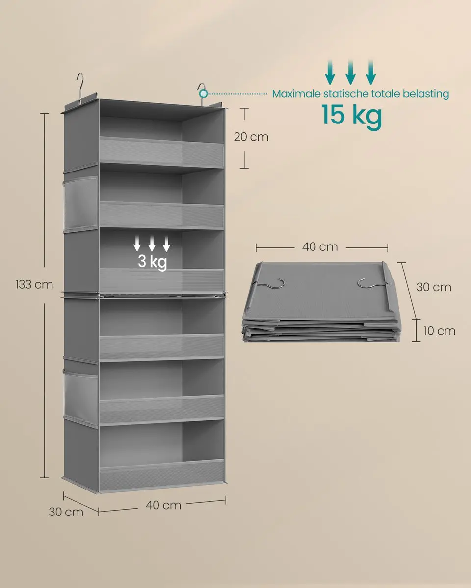 Songmics Hangrek RCH007G01 - 6 Schoenen - Duifgrijs