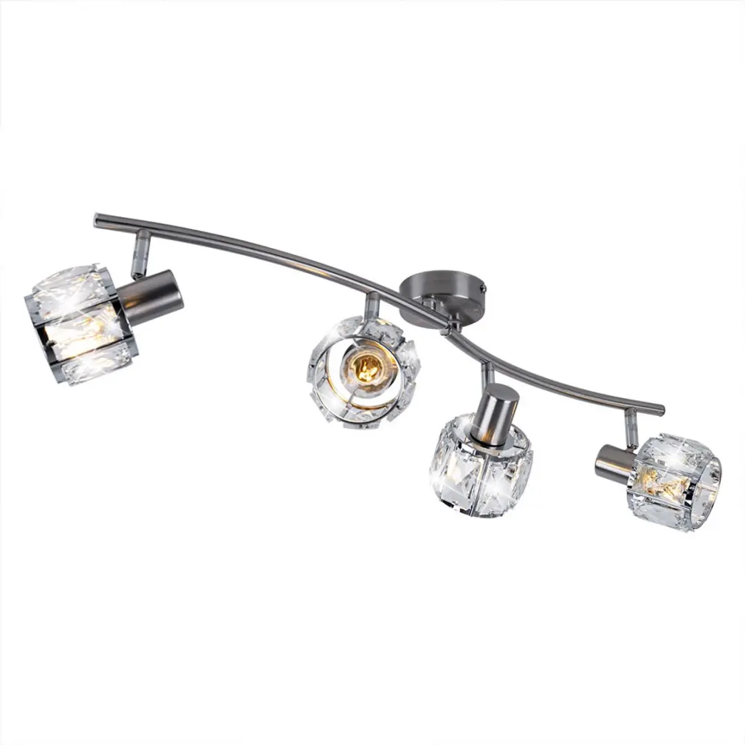 Globo Kris Opbouwspot E14 - 4 Stuks - Nikkel - Ø9cm