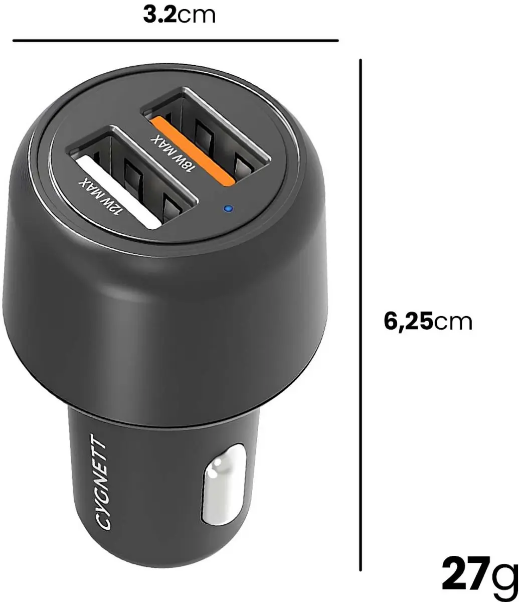 Cygnett CY3680CYCCH Universele Autolader 30W - Zwart - afbeelding 6 van 6
