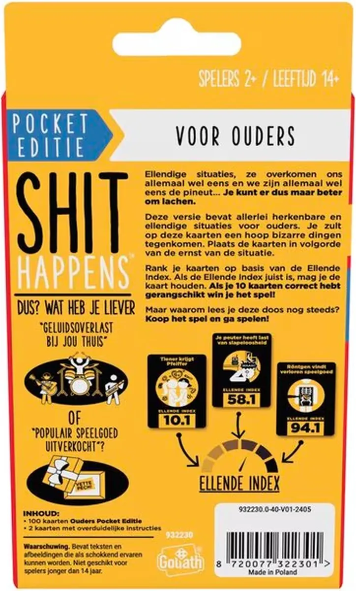 Goliath Shit Happens Kaartspel Krankzinnige Oudereditie