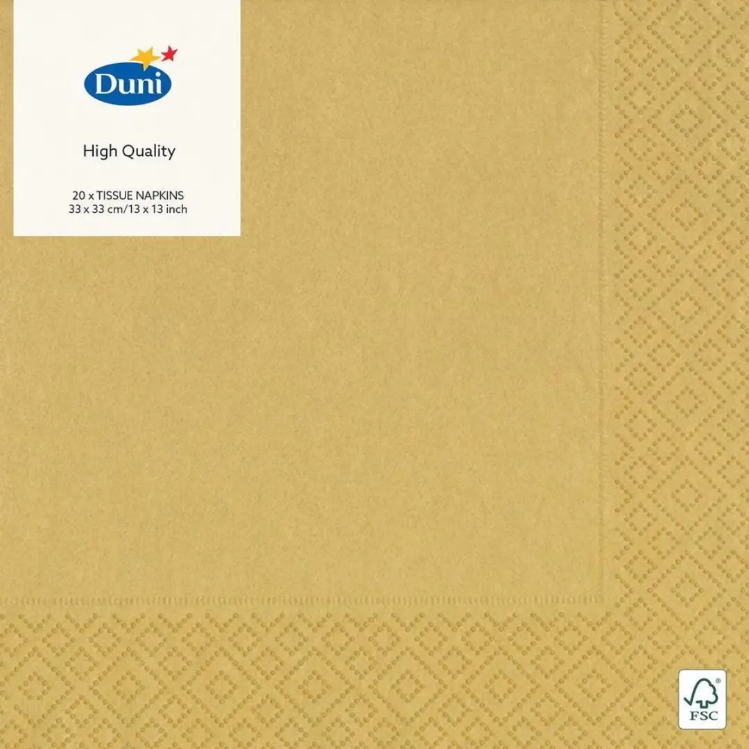 Duni Goud Servetten 33x33cm