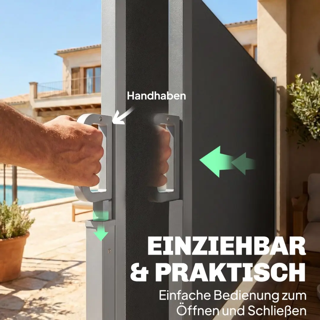 Outsunny Tuin Zijmarkies Aluminium - 420x185cm Donkergrijs