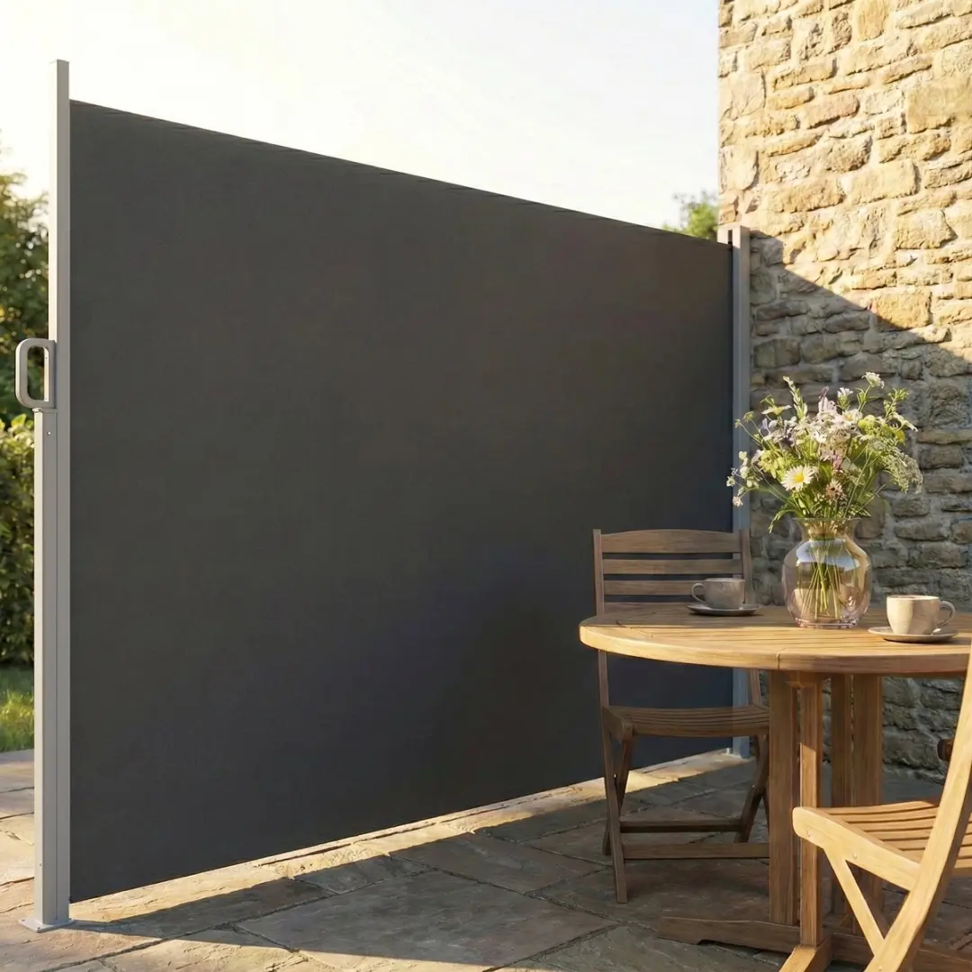 Outsunny Tuin Zijmarkies Aluminium - 420x185cm Donkergrijs