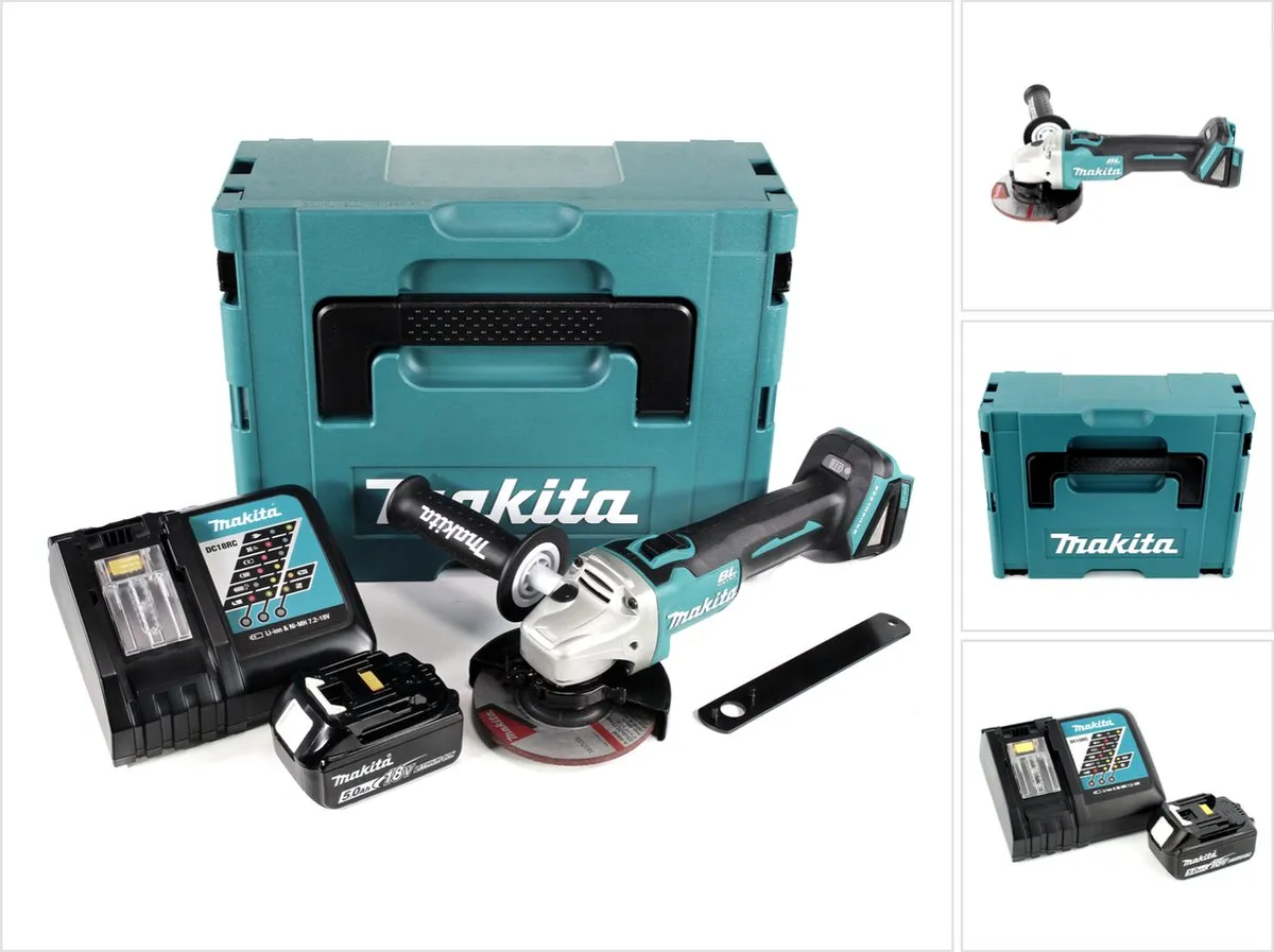 Makita DGA504RT1J Haakse Slijper 18V 125mm