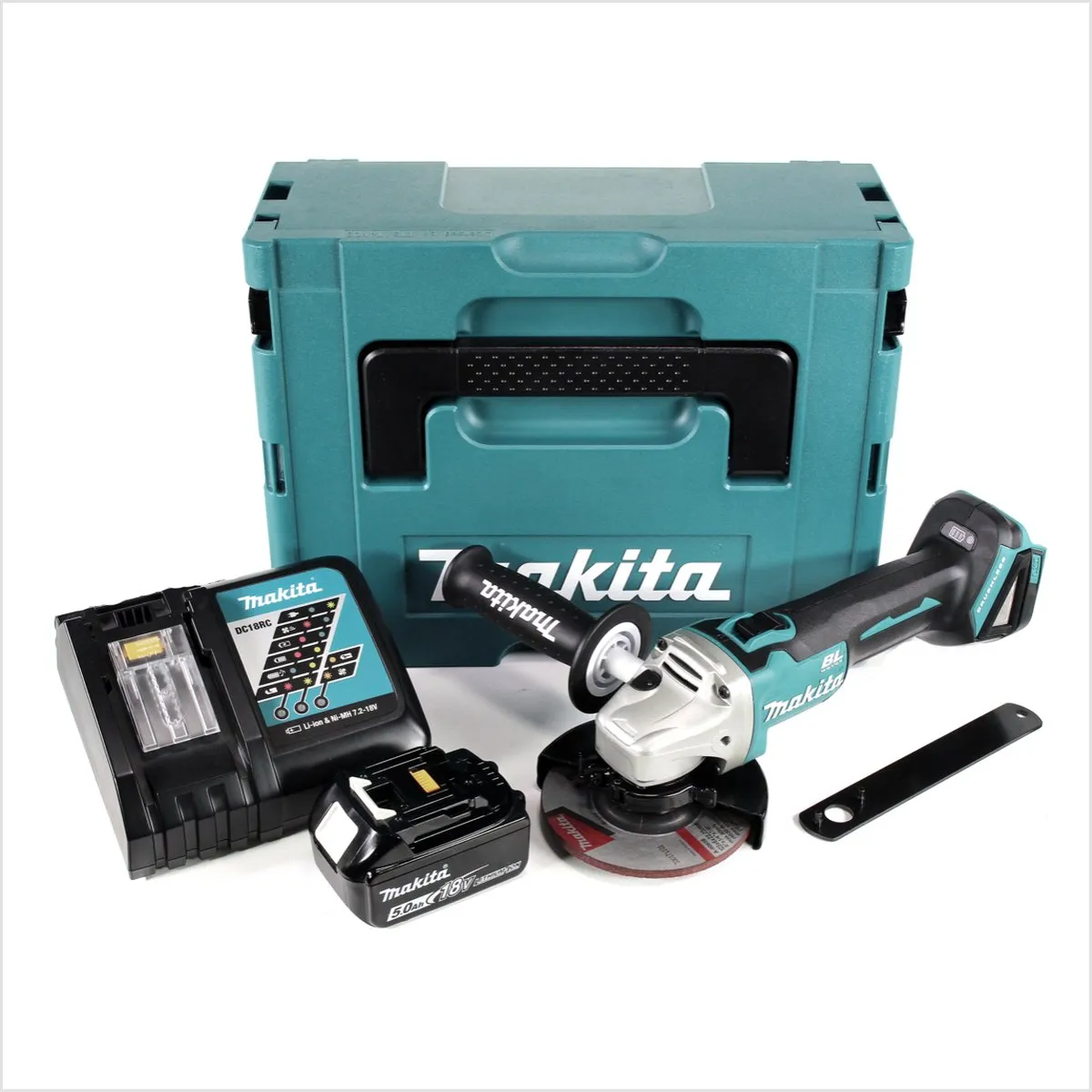 Makita DGA504RT1J Haakse Slijper 18V 125mm - 1x 5,0Ah Accu + Oplader
