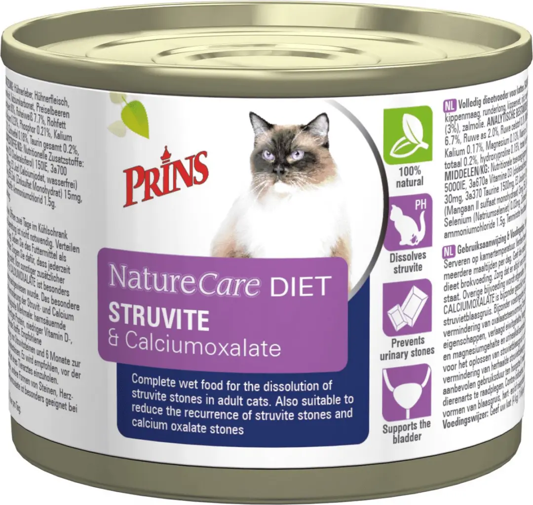 Prins NatureCare Struvite & Calciumoxalaat Kattenvoer 200g