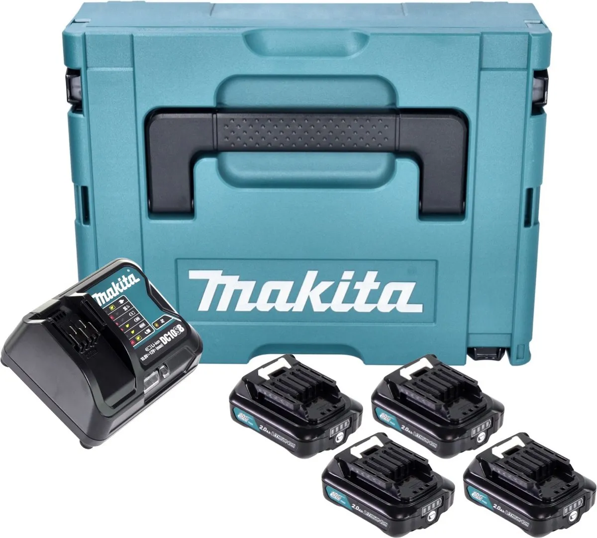 Makita Power Source Kit 4x BL1021B 12V 2.0Ah - 4 Accu's + Lader + Koffer