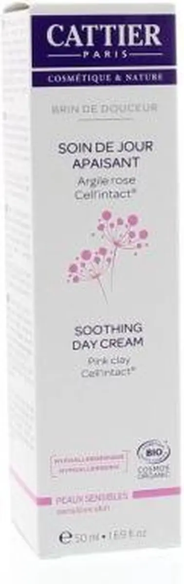 Cattier Dagcreme Kalmerend Gevoelige Huid 50ml