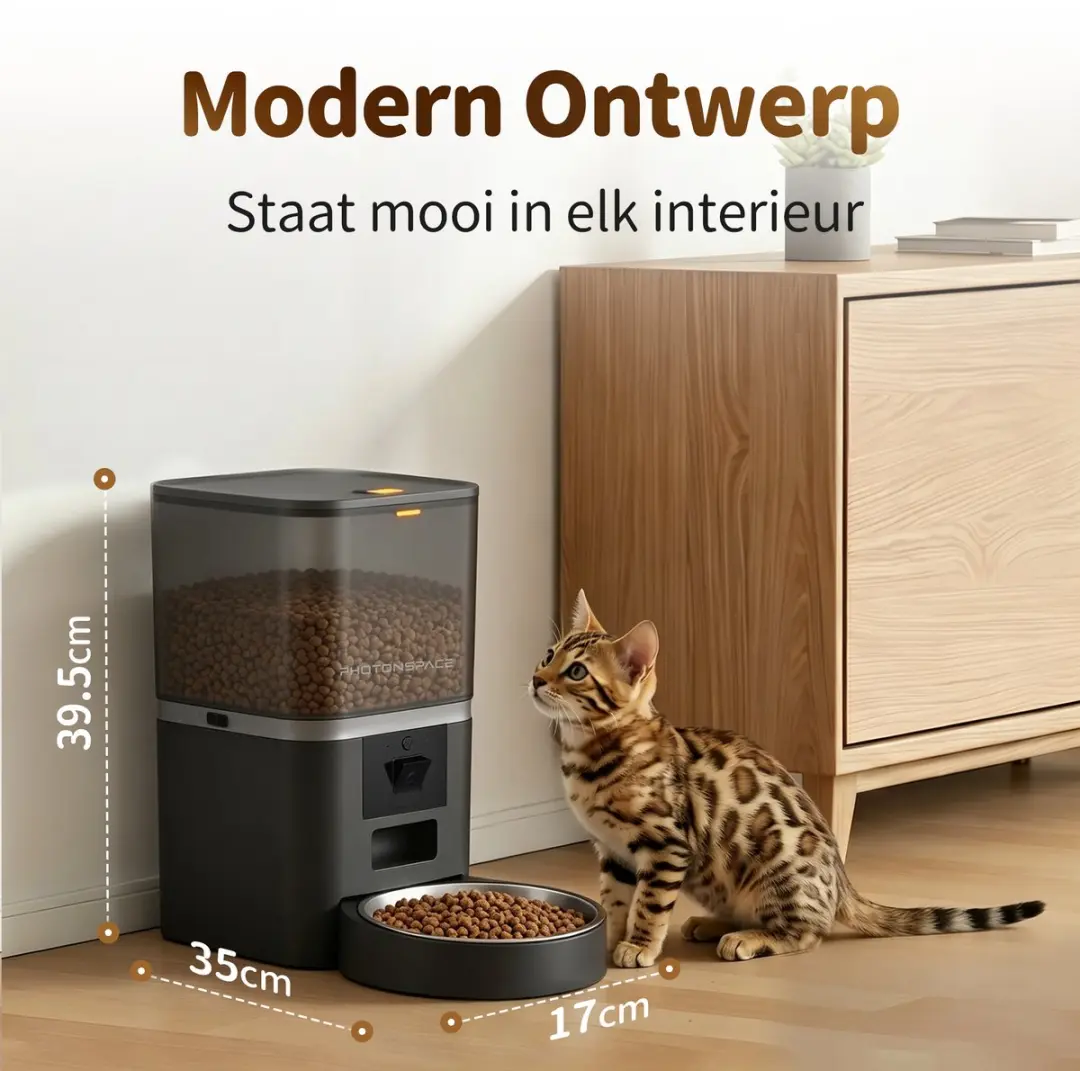 Photonspace Automatische Voerbak 6L - HD Camera & Audio - Zwart