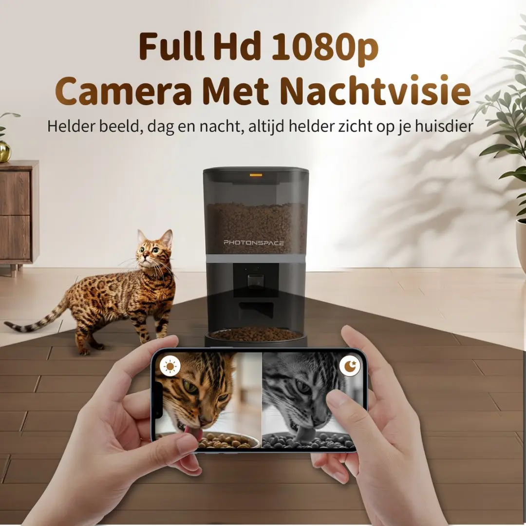 Photonspace Automatische Voerbak 6L - HD Camera & Audio - Zwart
